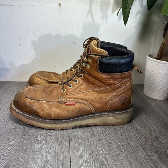 Sureway SW601M Mens Brown Full Grain Tumble Leather Moc Toe Work Boots Size 12 main image 7